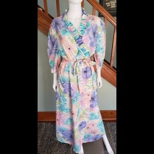 Vintage Floral Wrap Dress/Robe